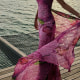 Orchid pink print gown