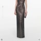 Gunmetal square neck rhinestone maxi