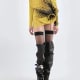 Draped Shell Mini Dress in Yellow Leopard