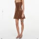Brown rhinestone mini dress