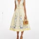 YELLOW FLORAL COTTON MIDI DRESS