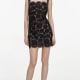 Black Lace Beaded Trim Mini Dress