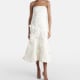 Bridal floral-appliqué midi dress