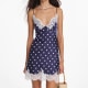 self portrait Navy Polka Dot Satin Mini Dress
