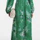 Everley Plunge Floral Linen Midi Dress