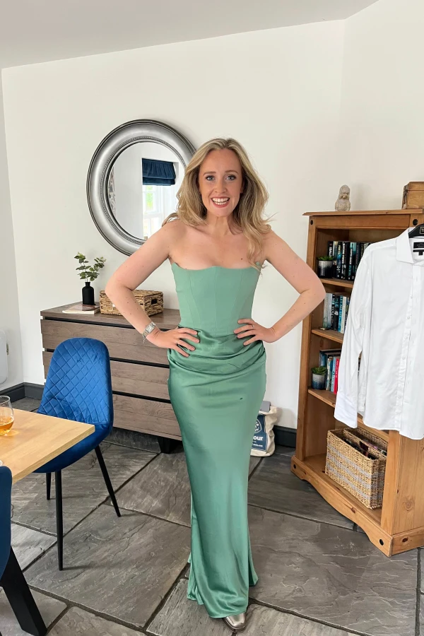 Rent House of CB Persephone Strapless Corset Maxi Dress In Jade - House of  CB | HURR