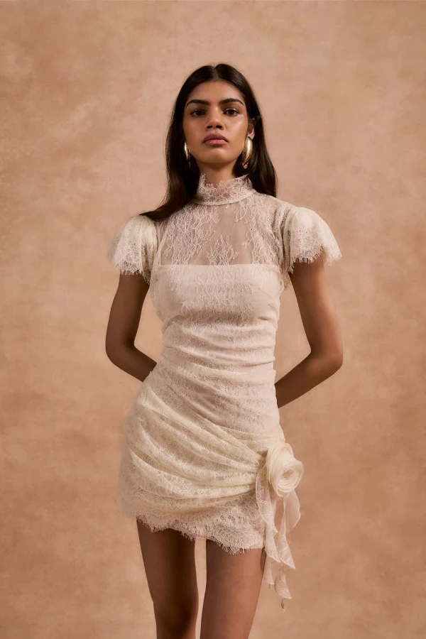 silentium maxi dress in ivory lace Ivory Lace Maxi Dress M