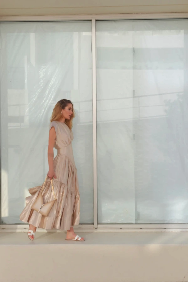 Rent Aje Serendipity Reflection Midi Dress in Blush - Aje | HURR