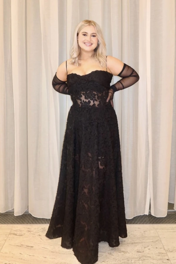 Rent Seren Black Floral Lace Back Maxi Dress - House of CB | HURR