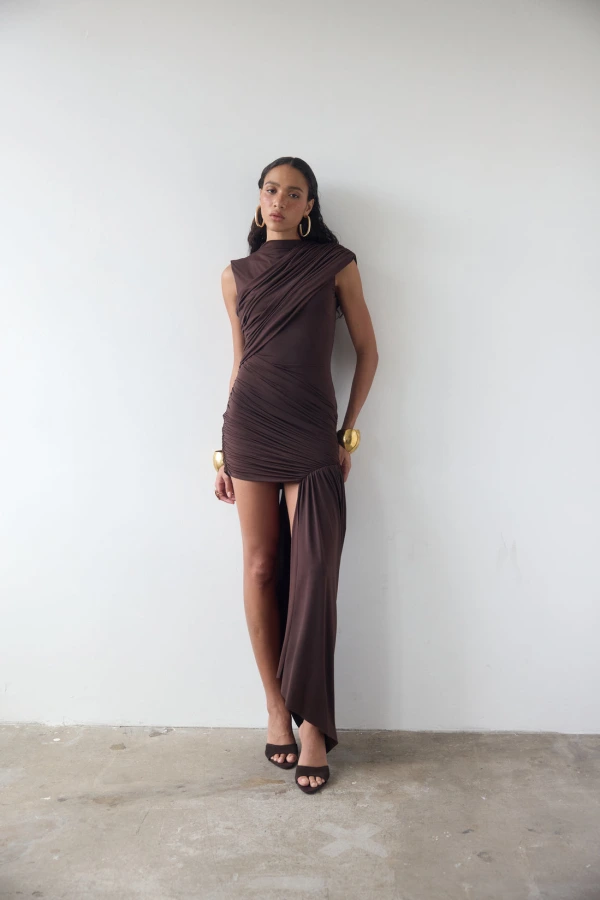 Ravenna Mini Dress - Chocolate