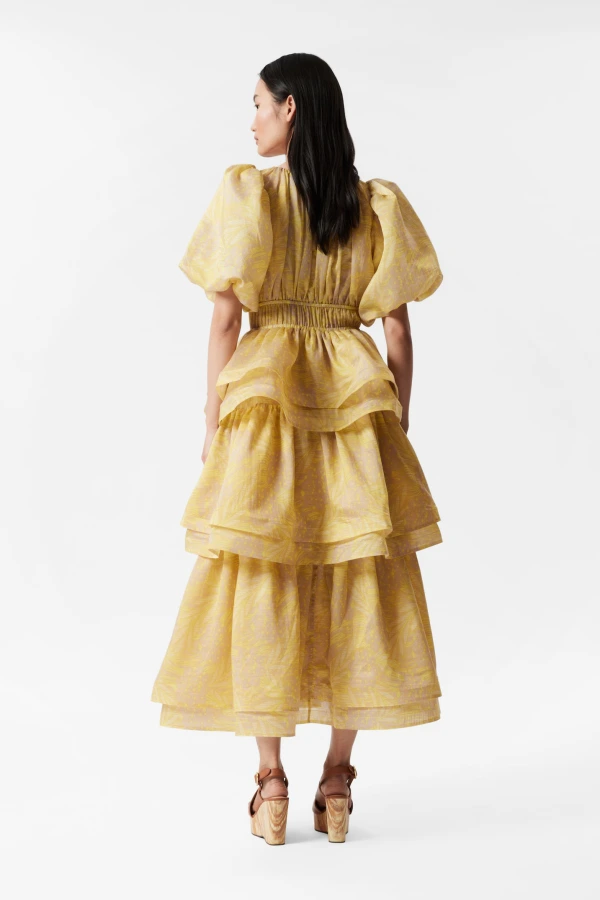 Rent Tiered puff sleeve maxi dress - & Other Stories | HURR