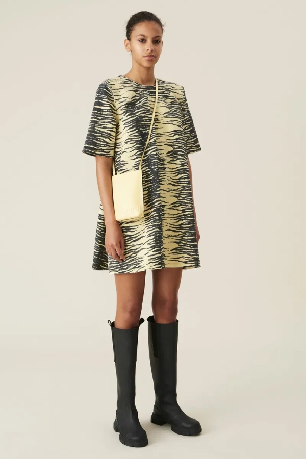 knee length dresses for ladies GANNI | Floral Jacquard-Pattern Mini Dress