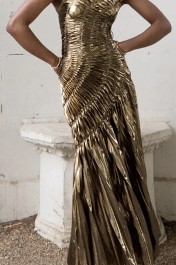 Rent Fossil Dress Gold Metallic - Georgia Hardinge | HURR