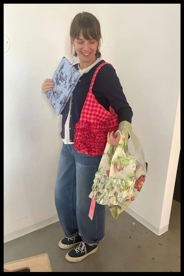 Rent Molly Goddard X Baggu Ruffle Ruby Gingham Shoulder Bag