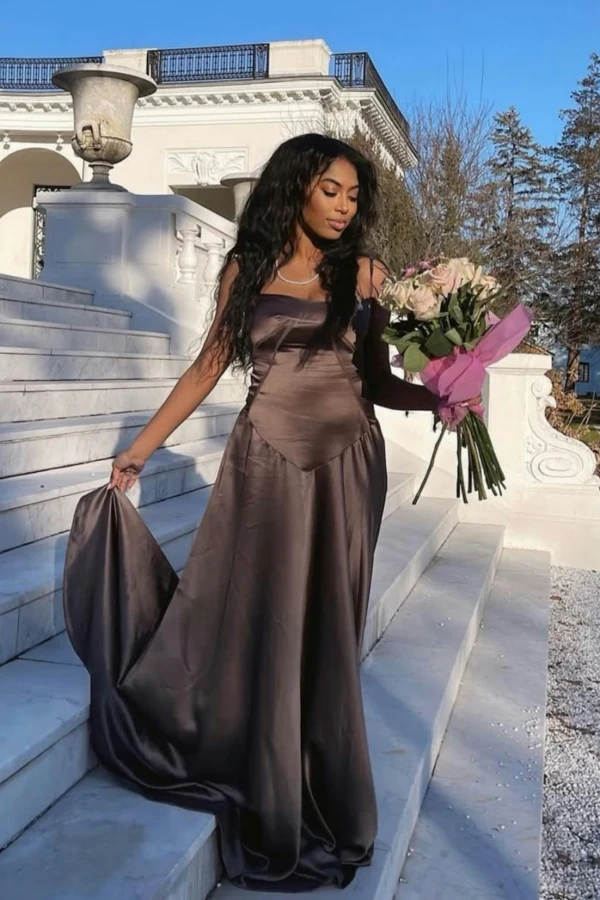 adrianna papell lace embroidery black dress Lace Panel Cutout Halter Gown In Black main image 0