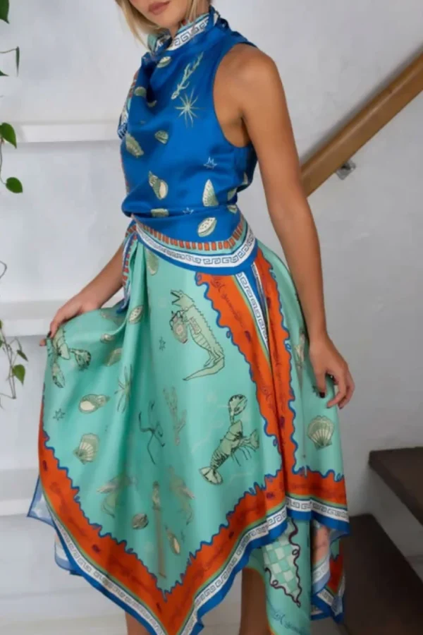 surrealist summer scarf midi dress Surrealist Summer Scarf Dress