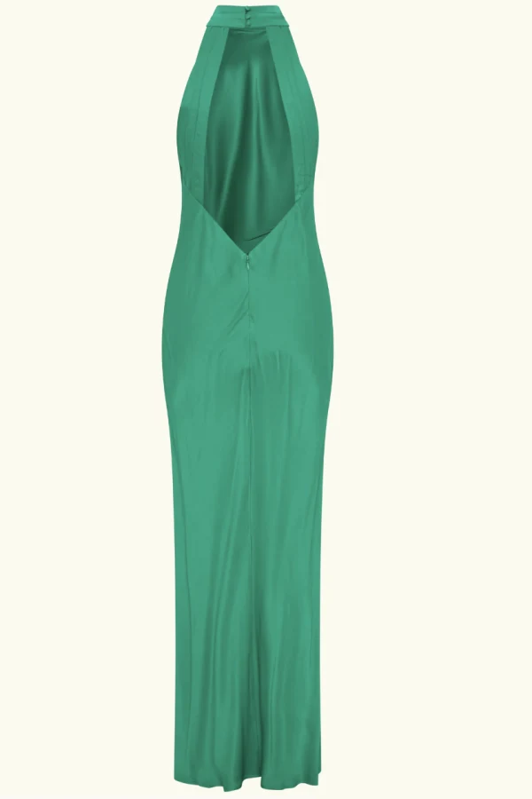 claire satin drape back maxi dress with split green Rent - - Meshki PromotionName: Prime Time Deals Day 3