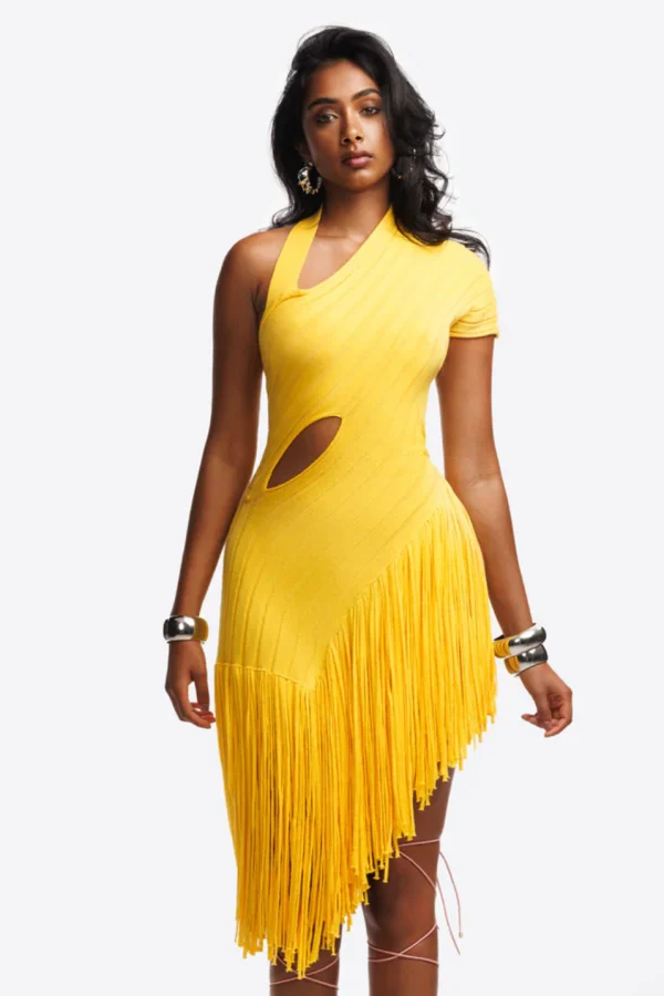 hantas knit fringe dress Rent LEA - Hanifa A cascading fringe hem