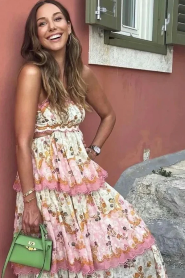 Rent ZIMMERMANN THE LAUREL FRILL MIDI DRESS IN FLORAL - Zimmermann | HURR