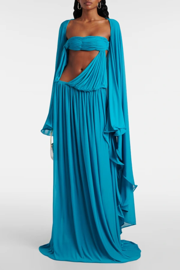 gyre suspended stream jersey dress Rent cape effect - Christopher Esber Blue dress