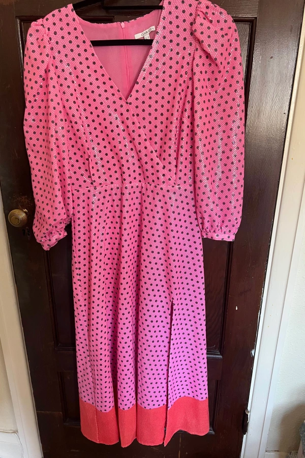 Rent Pink sequin polka dot dress - Olivia Rubin | HURR