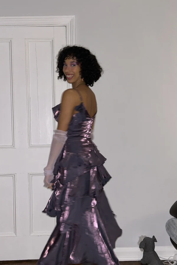 how people used to dress in the 90s 90s Prom Dress with Halter Straps  Whimsical Lace