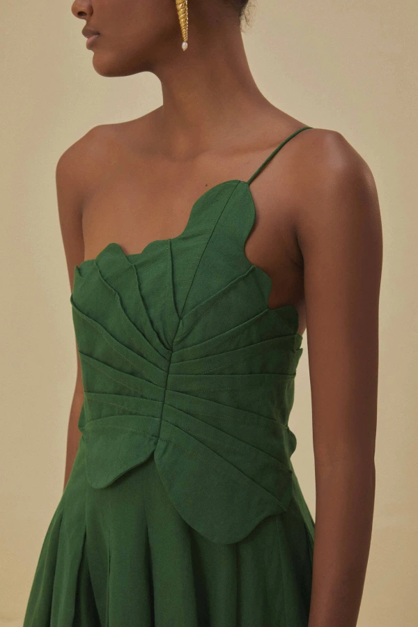farm rio green one shoulder lea mini dress Green One Shoulder Lea Mini Dress main image 0