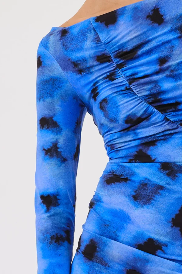 suboo shibori ruched dress Suboo Shibori Long Sleeve Rouched Dress M