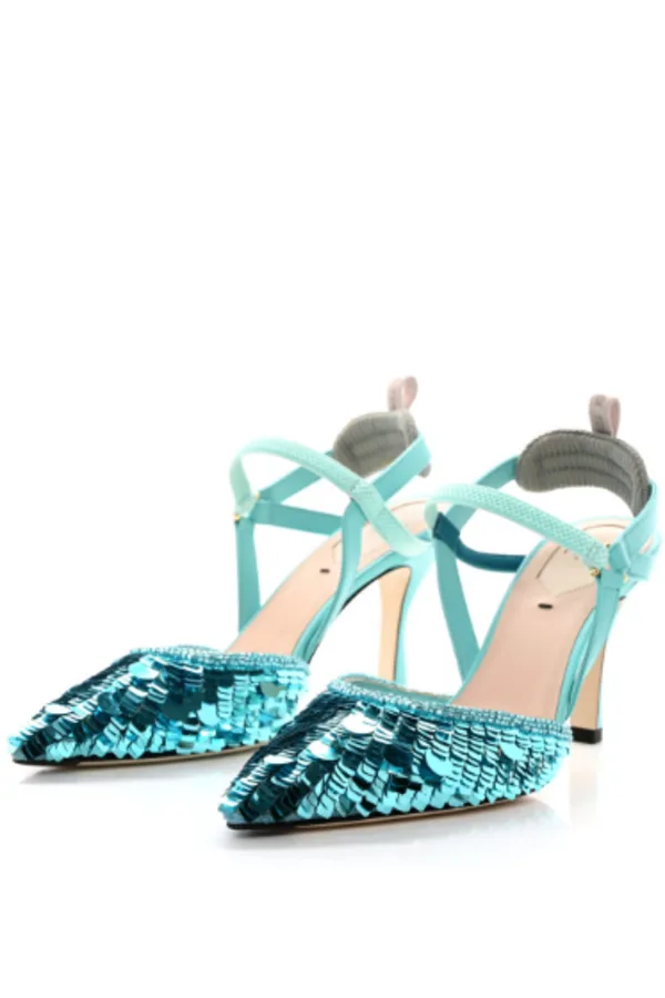 Vintage Fendi Sequin Mule Heels 37
