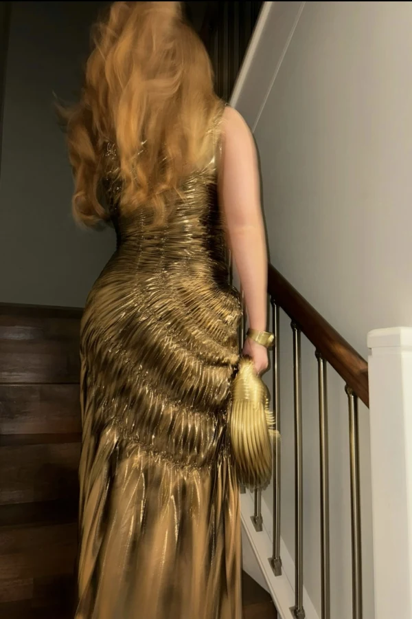 Rent Georgia Hardinge Gold Fossil Dress - Georgia Hardinge | HURR