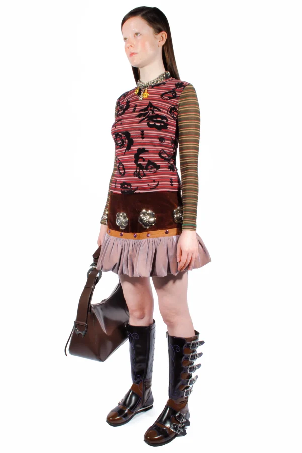 Rent Peggy Flocked Mesh Top - Chopova Lowena | HURR