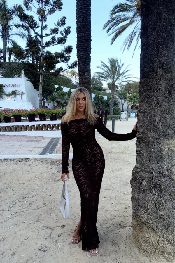 Rent Brown off the shoulder lace dress - Arcina Ori Monet dress - Arcina Ori  | HURR