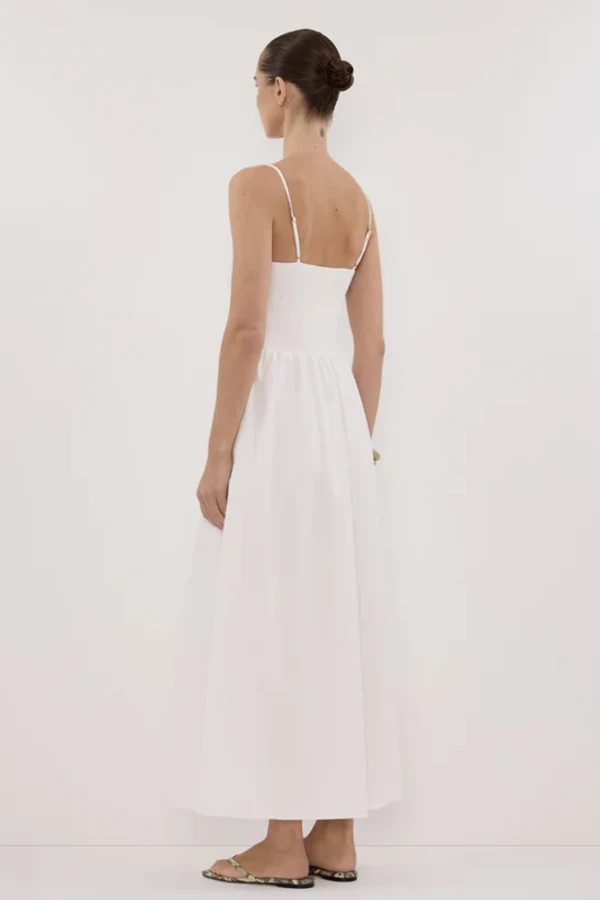 Rent MILANO WHITE COTTON MIDI DRESS - Dissh | HURR