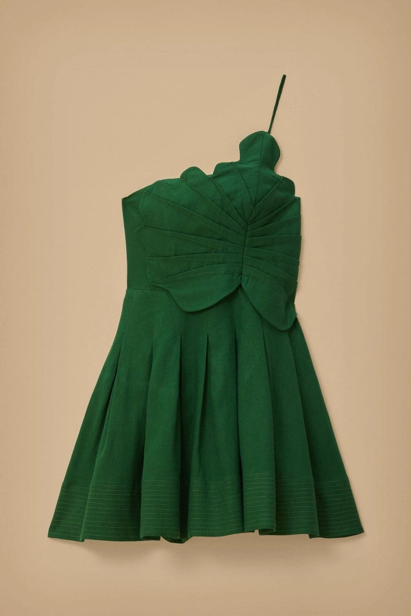 Rent Green One Shoulder Lea Mini Dress - Farm Rio | HURR