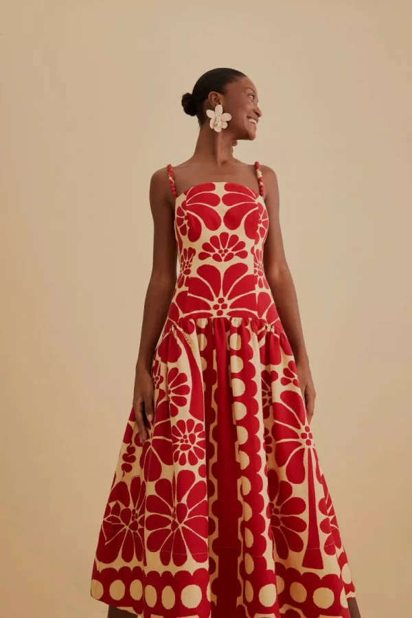Rent Palermo Drop Waist Dress - Farm Rio | HURR