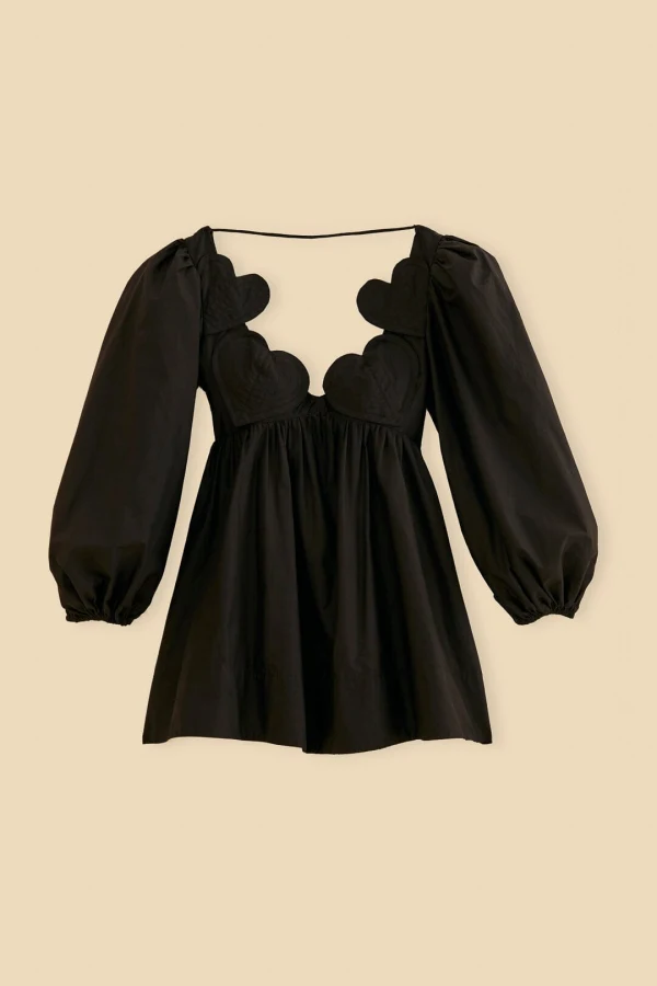 farm rio black heart shaped neckline mini dress FARM Rio Red Heart Short Sleeve Organic Cotton Blouse, Red / S main image 0