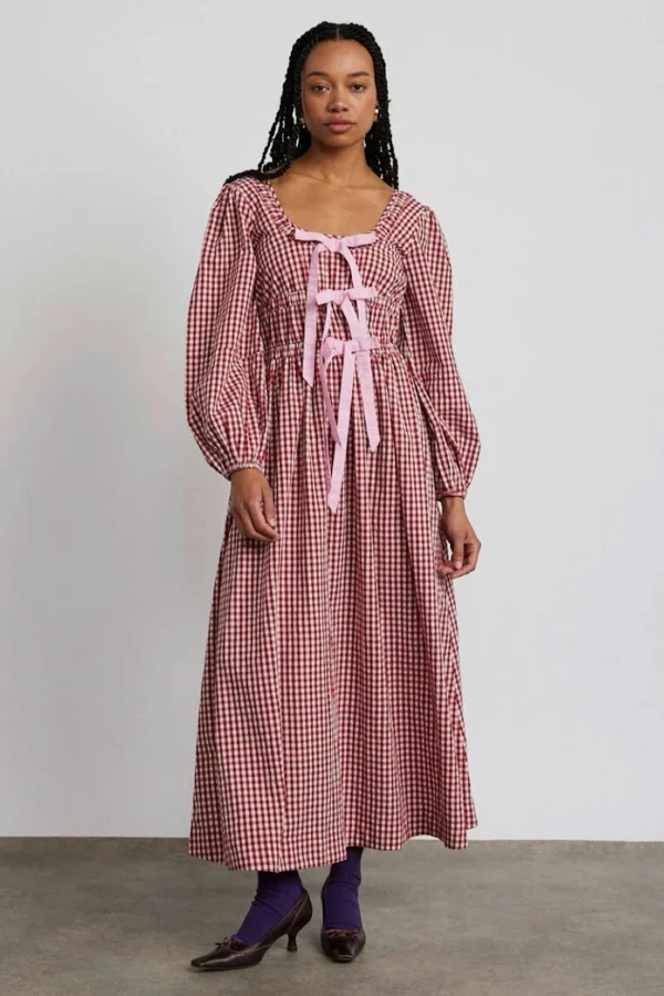 dakota bow midi dress Damson Madder Dakota Bow Midi Dress by Damson Madder