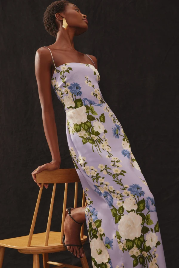 reformation frankie dress Tea Green Silk  Continuiti Straight neck Reformation Frankie silk Dress by