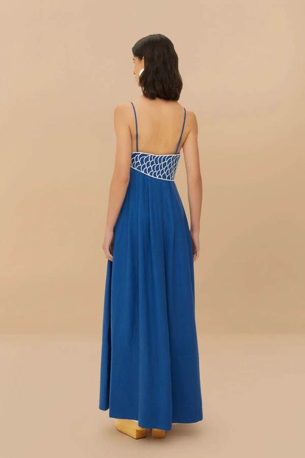 farm rio blue fish dress Rent maxi - Graphic fishes