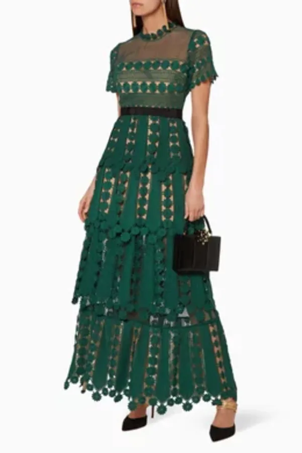 Green Blue Teardrop Dress THML main image 1
