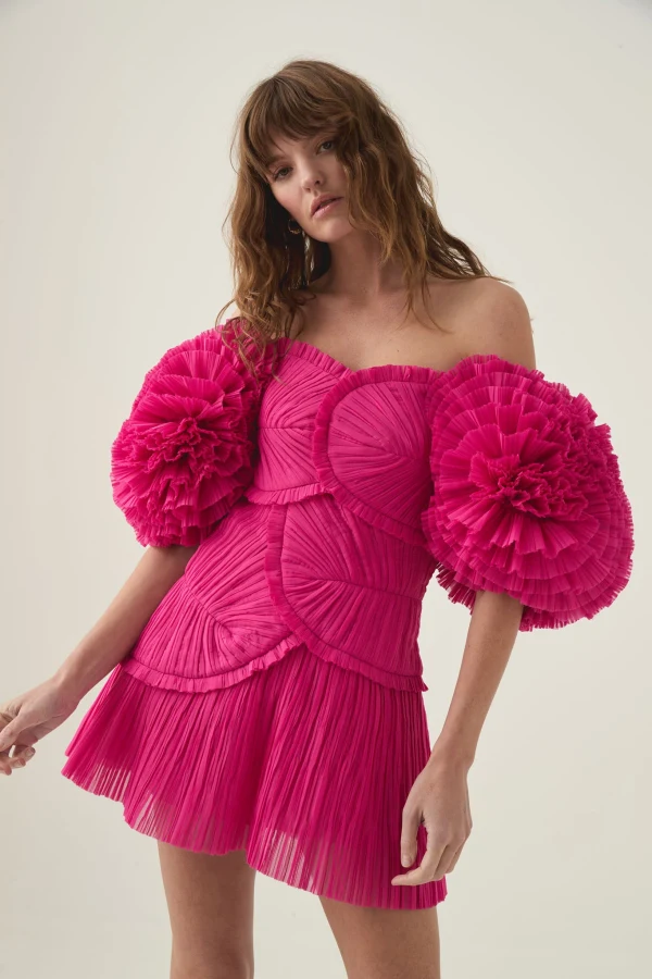 Rent Crystallise Pleated Mini Dress - Aje | HURR