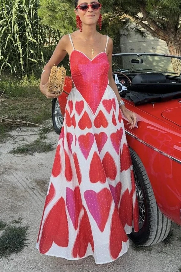 farm rio painted hearts cotton maxi dress Cream Majestic Hearts Maxi Dress