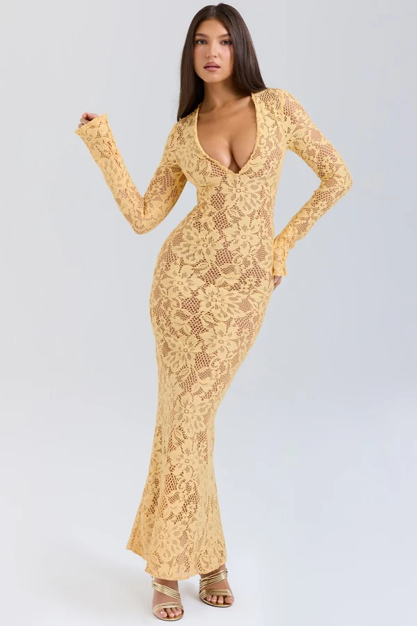 Rent House of CB Yellow Lace Indiana Dress - House of CB | HURR