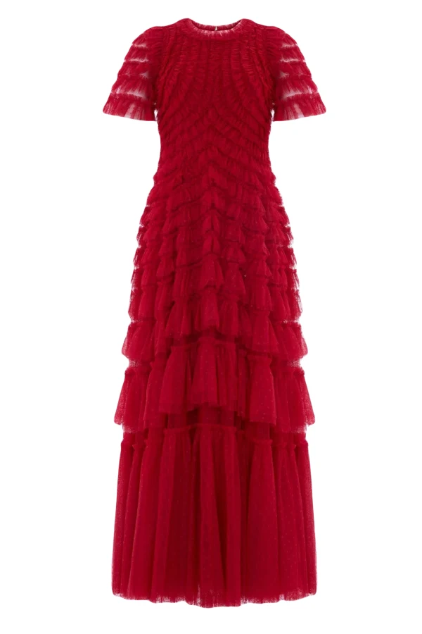willow embroidered ruffle evening dress Willow Breeze Tulle Gown– Teuta Matoshi