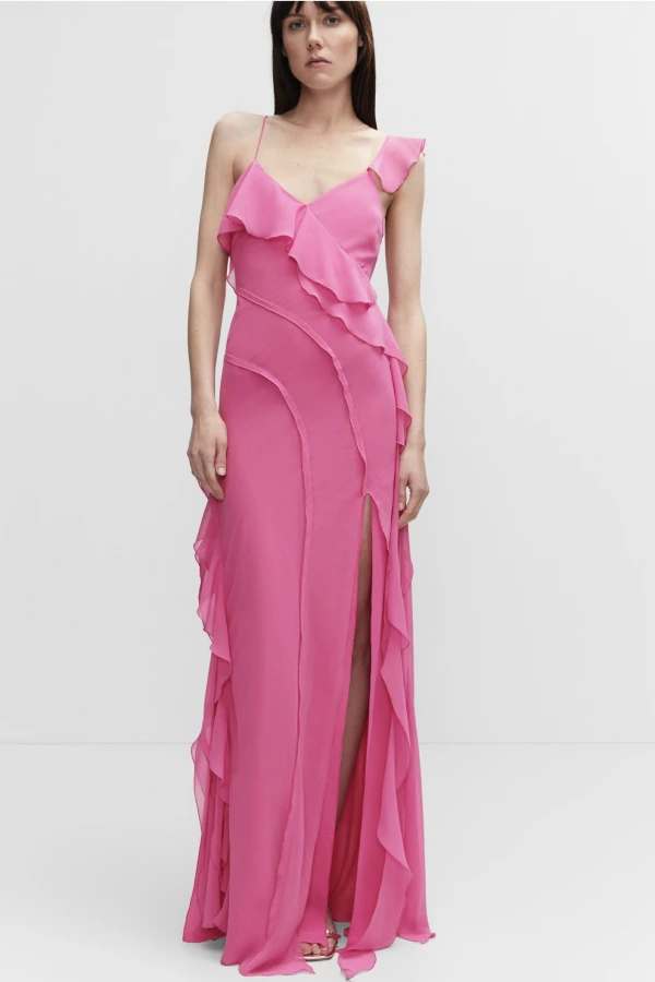Rent Ruffles slit dress - Mango | HURR
