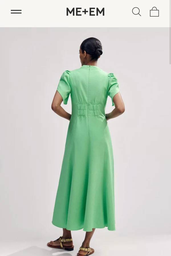 text me later midi dress green Rent Textured Pleat Front - ME+EM GOING-OUT-DRESSES