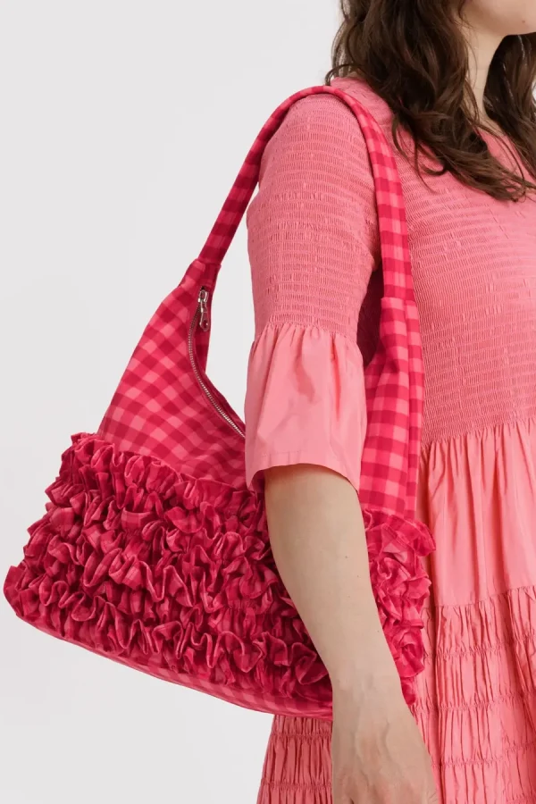 Rent Molly Goddard X Baggu Ruffle Ruby Gingham Shoulder Bag