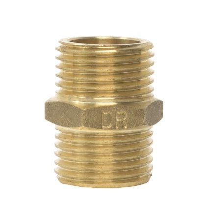 Running Nipple Brass 15MM Hex Centre