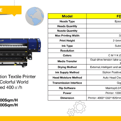Fedar FD5328E 3.2m Sublimation Printer — official product information