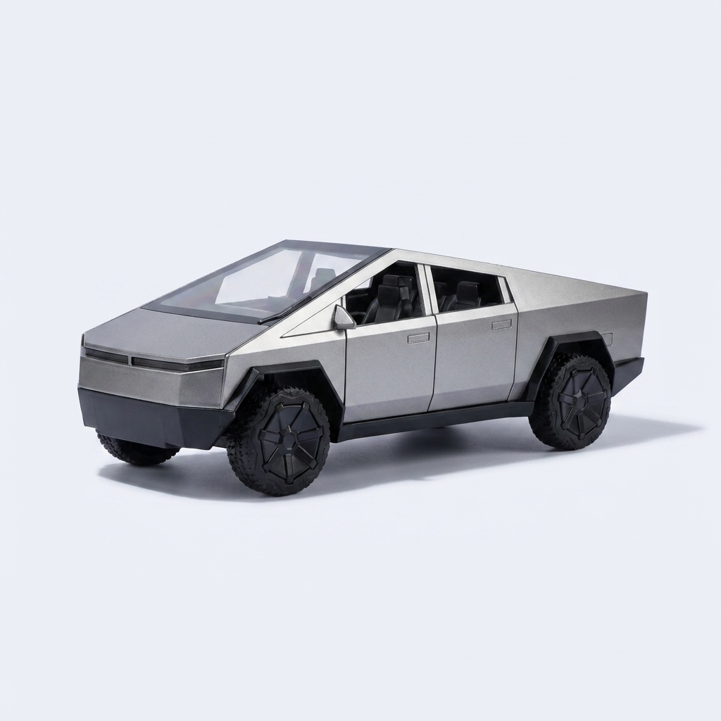 1:24 Scale Tesla Cybertruck Alloy Toy Car with EV Charging Station
